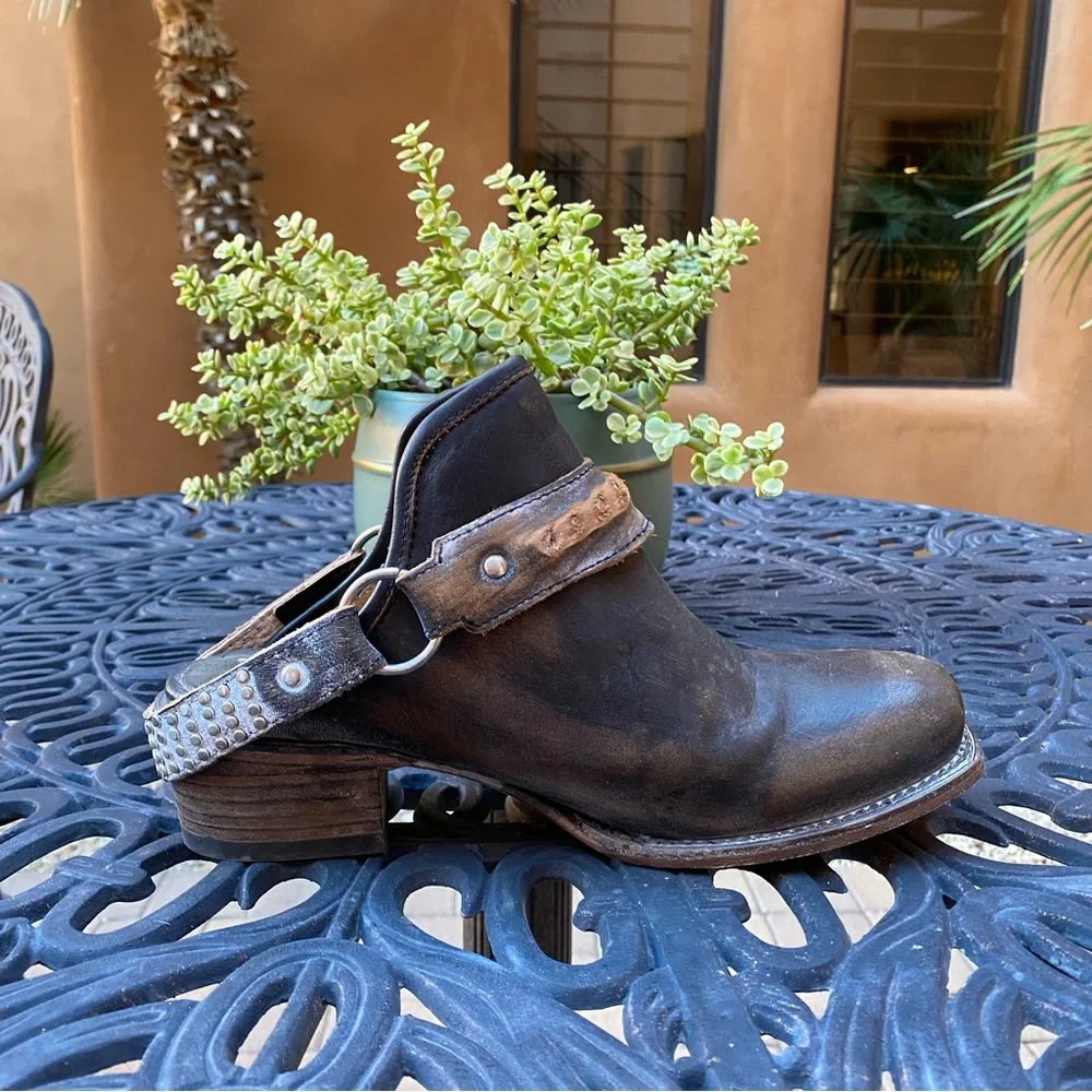 SOLD FreeBird by Steven Train Leather Mule Heel Bootie - Picture 4 of 12